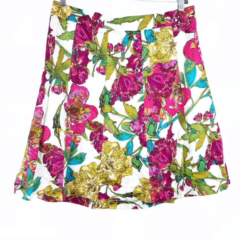 Lane Bryant Floral Fushia Skirt Size 16